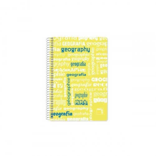 Pacsa notesbog A4 spiral - gul/multifarvet, 80 ark, 21,5 × 31,5 cm (4 stk)
