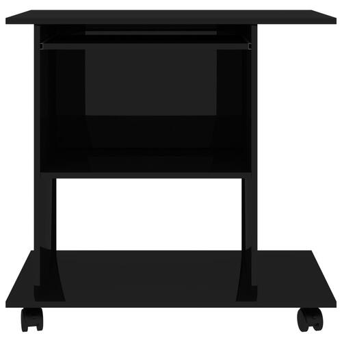 Computerbord 80x50x75 cm spånplade sort højglans