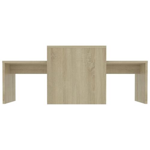 Sofabordssæt 100x48x40 cm konstrueret træ sonoma-eg