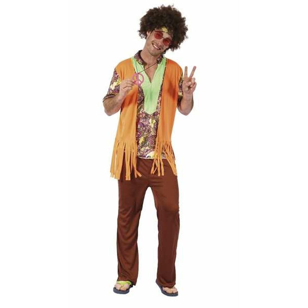 Hippie kostume til voksne - XL, 4 dele