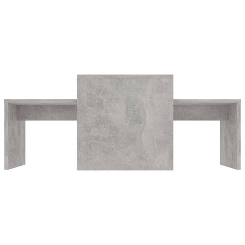 Sofabordssæt 100x48x40 cm konstrueret træ betongrå