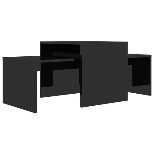 Sofabordssæt 100x48x40 cm spånplade sort højglans