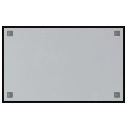 Væghængt magnettavle 80x50 cm hærdet glas sort