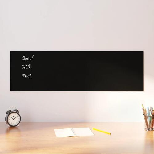 Væghængt magnettavle 100x30 cm hærdet glas sort