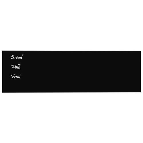 Væghængt magnettavle 100x30 cm hærdet glas sort