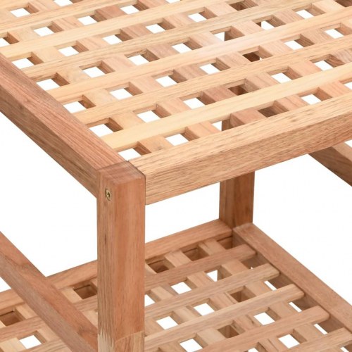 Badeværelsesreol 35,5x35,5x112,5 cm massivt valnøddetræ