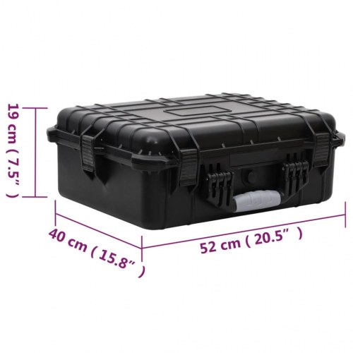 Transportabel flightcase 52 × 40 × 19 cm - PP/ABS - sort
