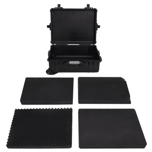 Flightcase med hjul 63×50×23 cm - PP/ABS, sort