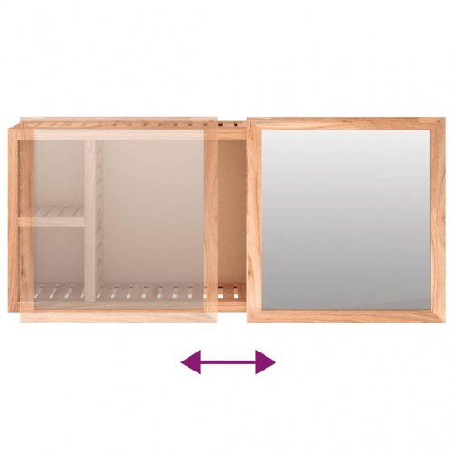 Spejlskab 80x17x34 cm massivt valnøddetræ