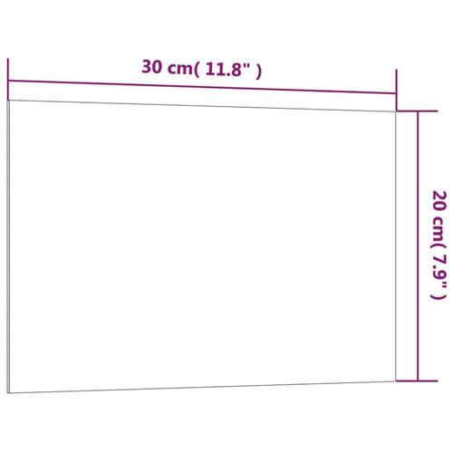 Væghængt magnettavle 30x20 cm hærdet glas sort