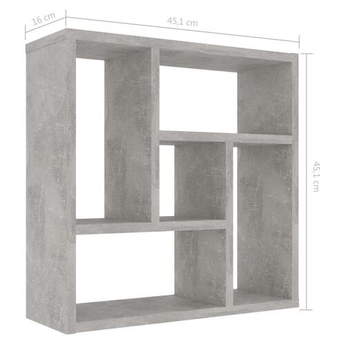 Væghylde 45,1x16x45,1 cm spånplade betongrå