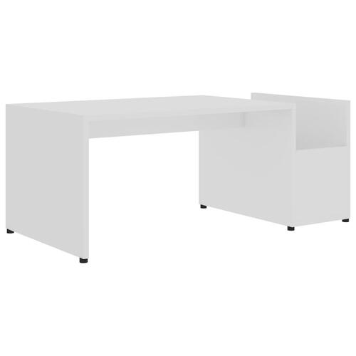 Sofabord 90x45x35 cm spånplade hvid højglans