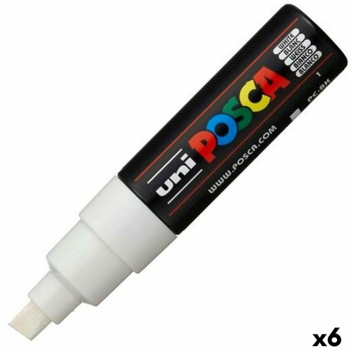 POSCA PC-8K markør - hvid, 8 mm (6 stk.)