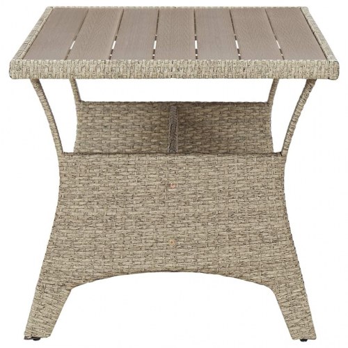 Havebord 130x70x66 cm polyrattan grå