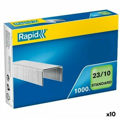 Rapid hæfteklammer 23/10 - 1000 stk. x 10 pakker, sølvfarvet