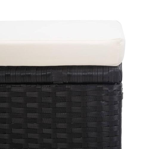Havetaburetter 2 stk. med hynder polyrattan sort