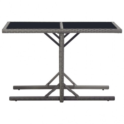 Havebord 110 × 53 × 72 cm - sort polyrattan med glasplade