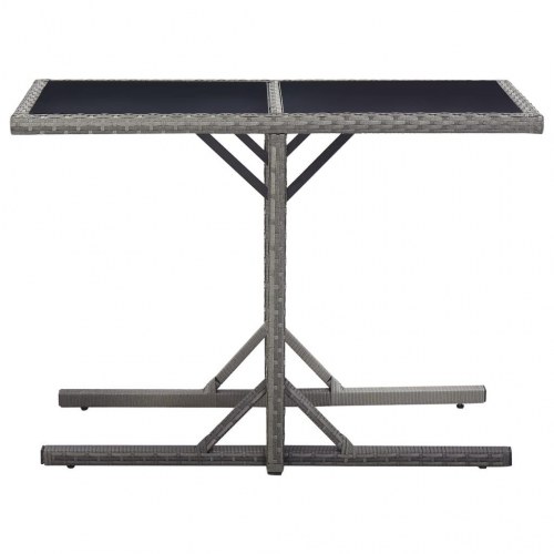 Havebord 110 × 53 × 72 cm - antracitgrå polyrattan med glasplade
