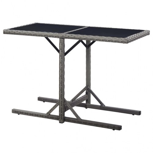 Havebord 110 × 53 × 72 cm - antracitgrå polyrattan med glasplade