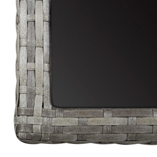 Havebord 110 × 53 × 72 cm - antracitgrå polyrattan med glasplade