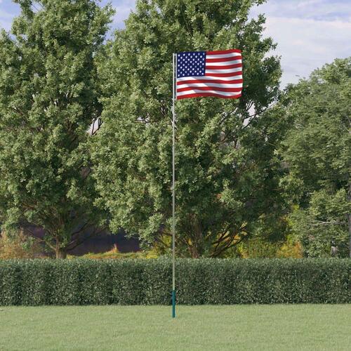 USA flag og flagstang 5,55 m aluminium