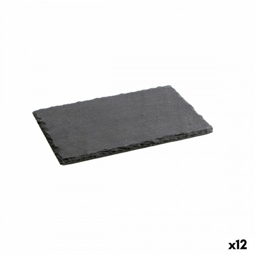 Gastro Fun keramisk serveringsfad m. skifereffekt, sort 22 × 14 cm - 12 stk.