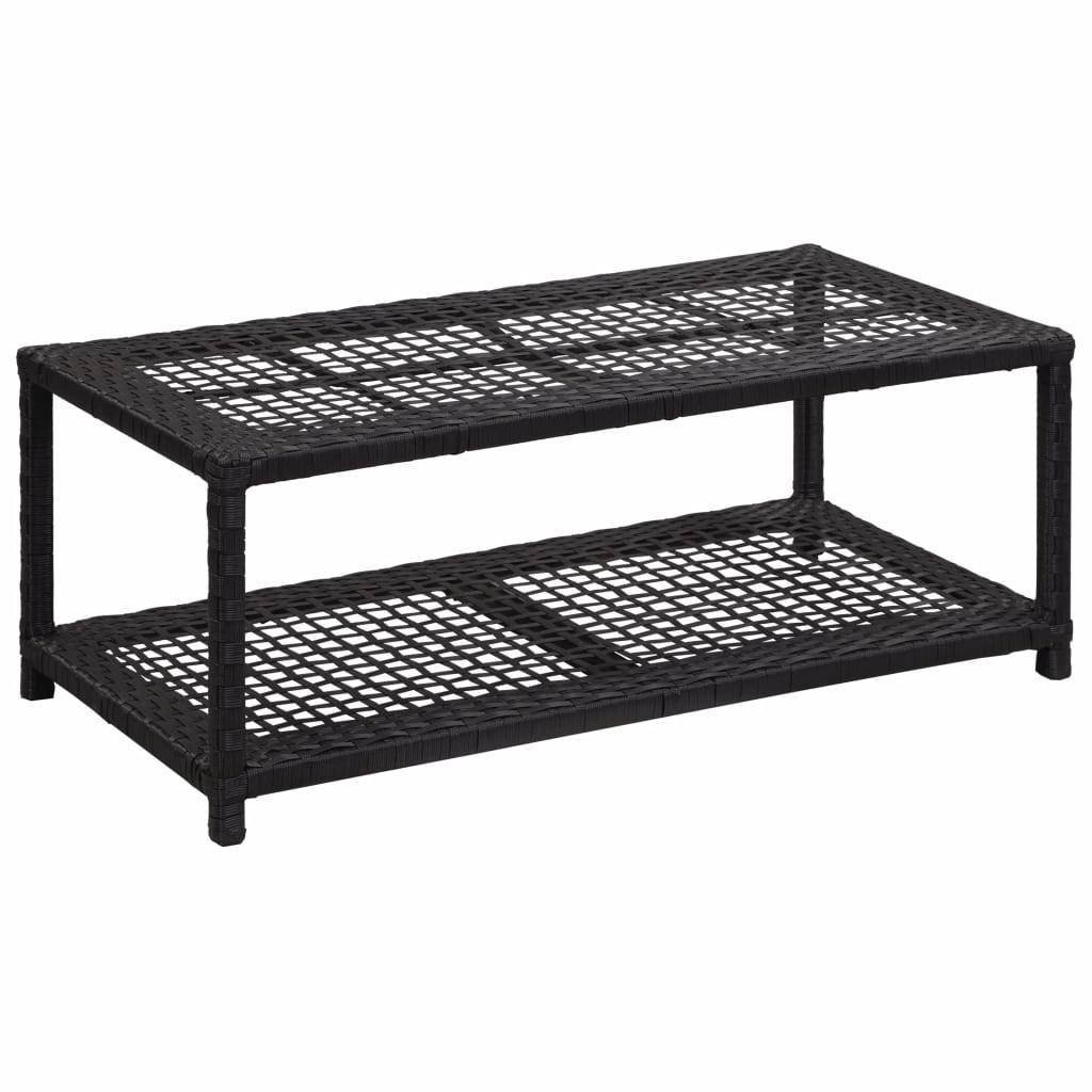 Skobænk i polyrattan 80 x 40 x 30 cm sort