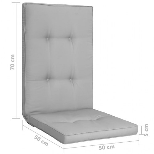Hynder til havestol 4 stk. 120x50x5 cm grå
