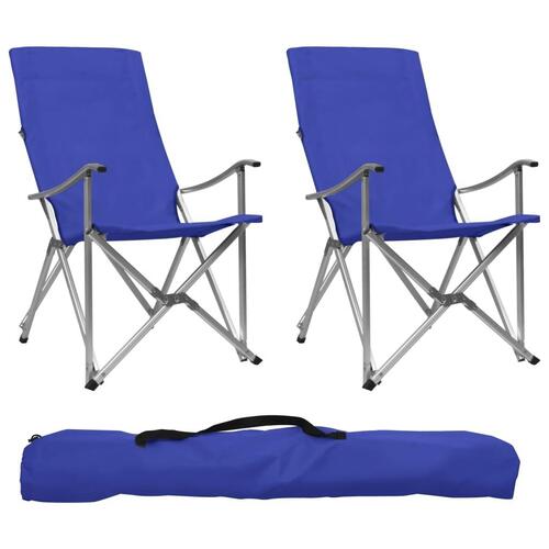 Foldbare campingstole 2 stk. blå