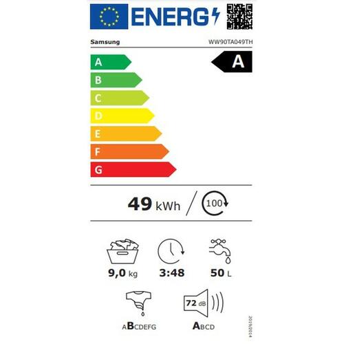 Vaskemaskine Samsung WW90TA049TH/EC Hvid 9 kg 1400 rpm