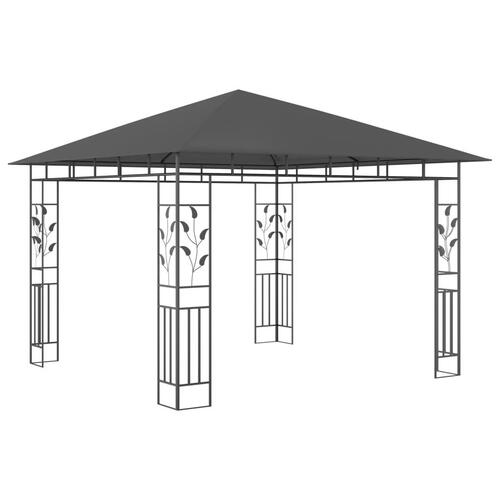 Pavillon med myggenet 3x3x,2,73 m 180 g/m² antracitgrå