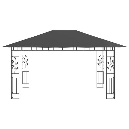 Pavillon med myggenet 4x3x2,73 m 180 g/m² antracitgrå