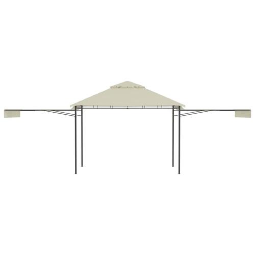 Pavillon med 2 udvidelige tage 3x3x2,75 cm 180 g/m² cremefarvet