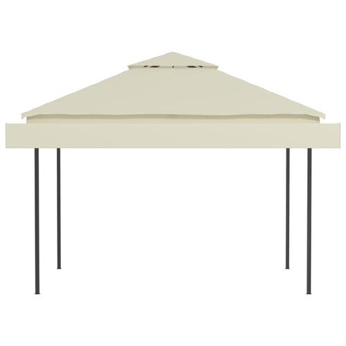 Pavillon med 2 udvidelige tage 3x3x2,75 cm 180 g/m² cremefarvet