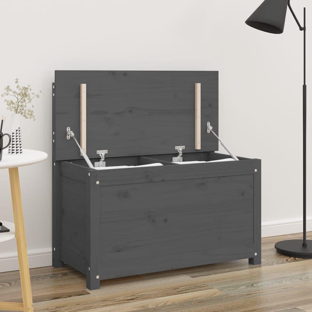 Bænk 80x41x77 Cm Massivt Fyrretræ Grå