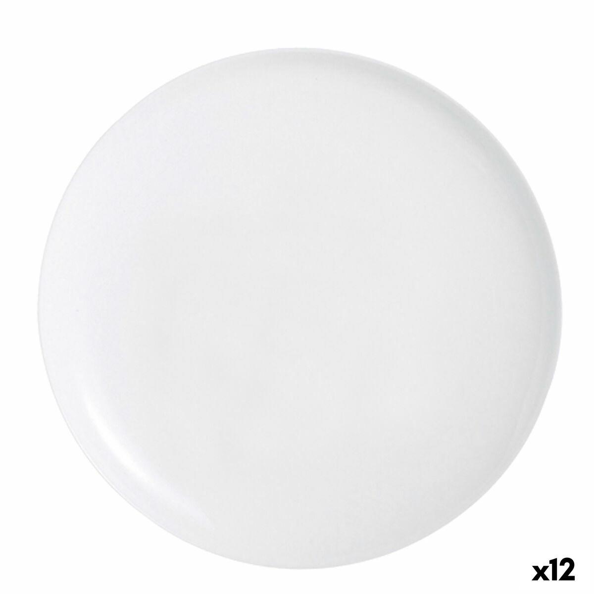 Luminarc Friends Time pizzatallerken, hvid glas Ø 32 cm - 12 stk.