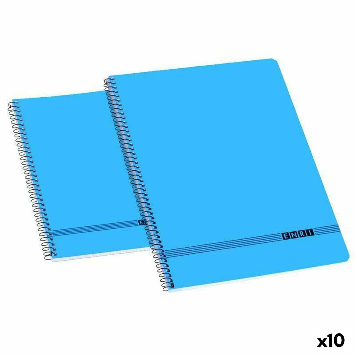 ENRI notesbog, blødt cover, blå - 80 ark, 4 mm kvadrat, Kvarter (10-pak)
