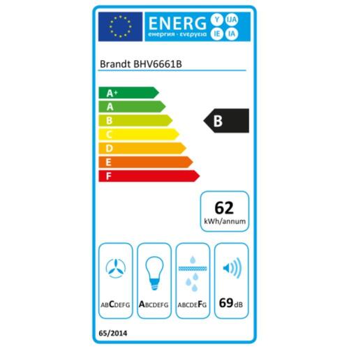 Konventions-emhætte Brandt BHV6661B 525 M3/H Sort (60 cm)