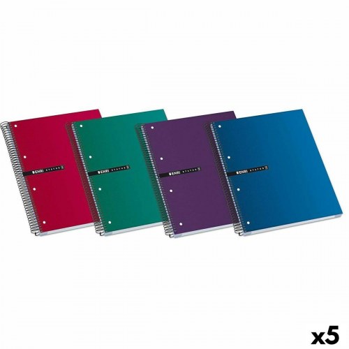 ENRI notesbog A4, 160 ark, multifarvet - 5 stk.
