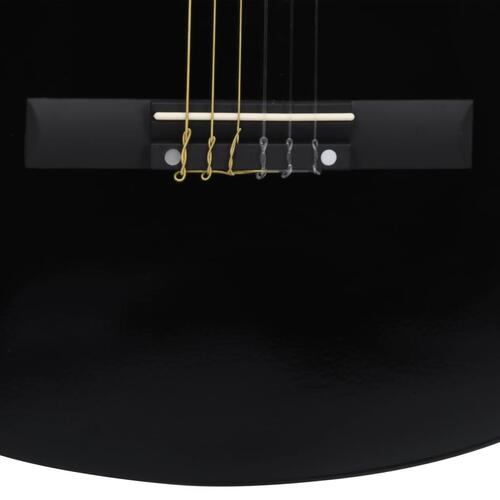 Klassisk guitar til begyndere 4/4 39" lindetræ sort