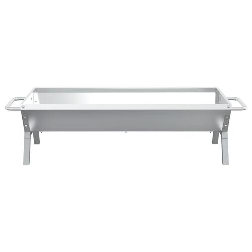 Grillbakke 118x42x30,5 cm rustfrit stål sølvfarvet