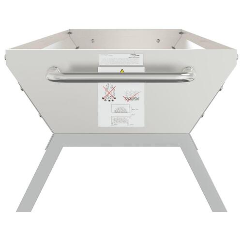 Grillbakke 118x42x30,5 cm rustfrit stål sølvfarvet