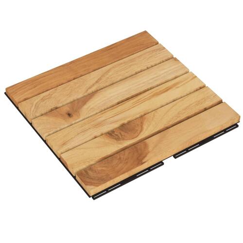 Terrassebrædder 10 stk. 30x30 cm lodret mønster massivt teak