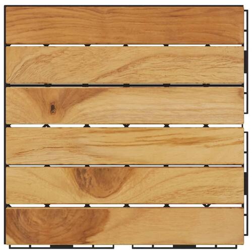 Terrassebrædder 10 stk. 30x30 cm lodret mønster massivt teak