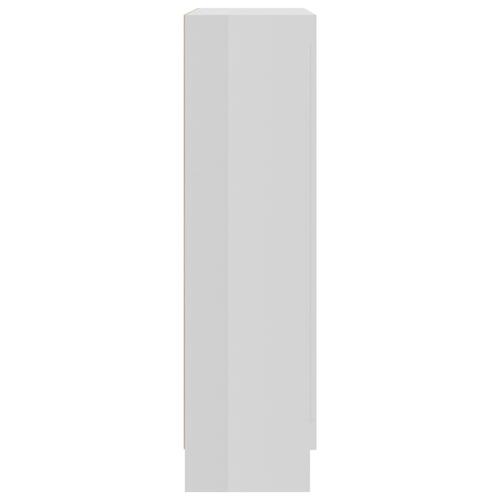 Vitrineskab 82,5x30,5x115 cm spånplade hvid højglans
