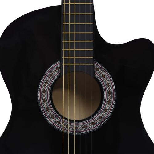 Klassisk western cutaway-guitar med 6 strenge 38" sort