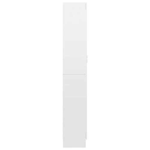 Vitrineskab 82,5x30,5x185,5 cm spånplade hvid højglans