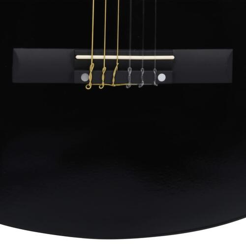 Klassisk western guitarsæt 12 dele med 6 strenge 38" sort