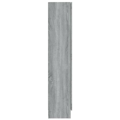 Vitrineskab 82,5x30,5x150 cm konstrueret træ grå sonoma-eg