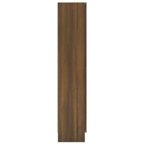 Vitrineskab 82,5x30,5x150 cm konstrueret træ brun egetræsfarve